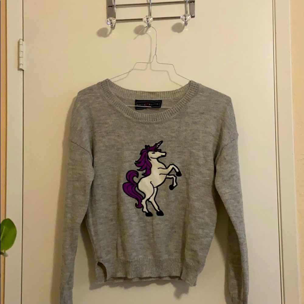 Polly & Esther Juniors' Unicorn Patch Sweater